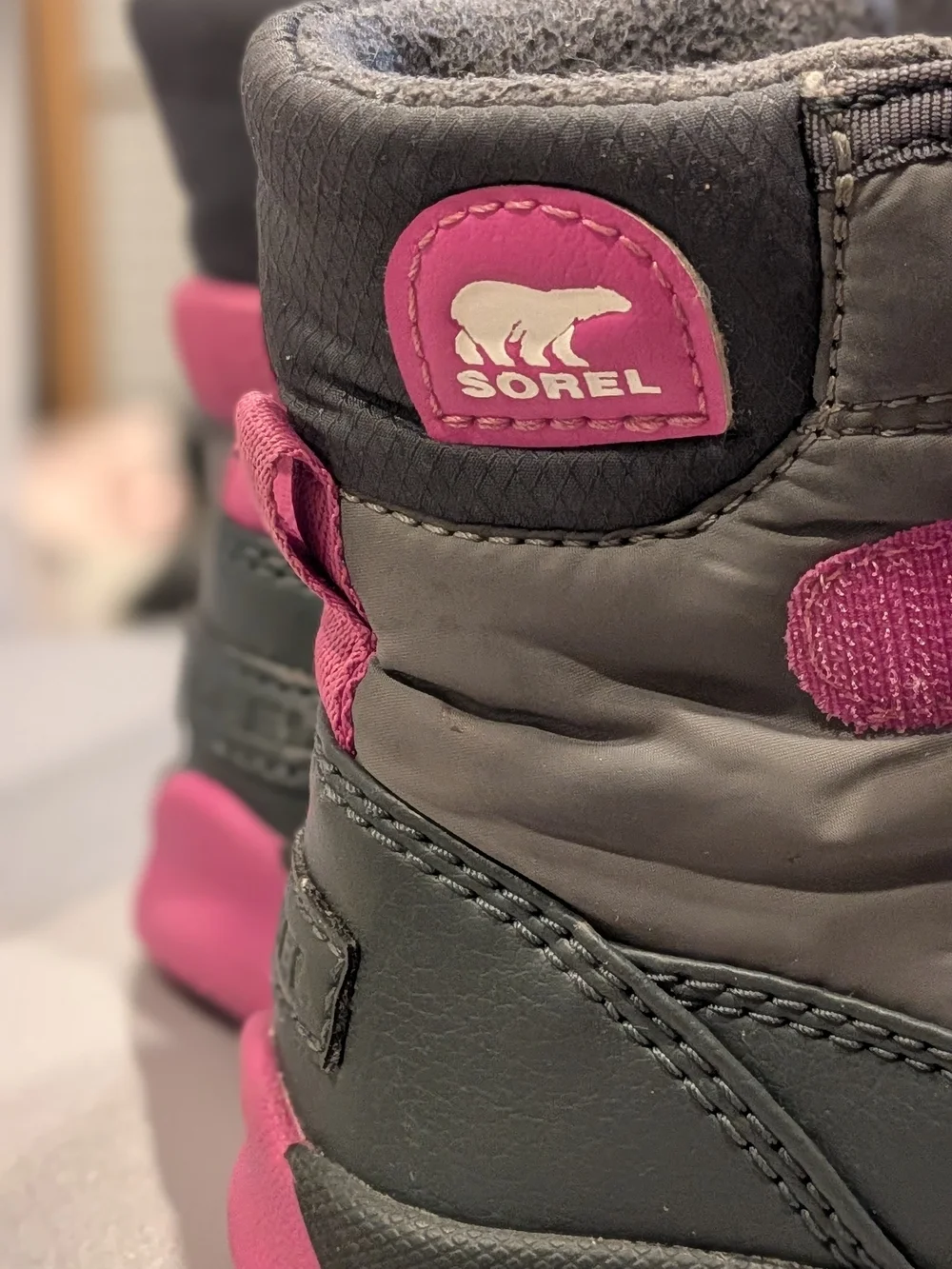 Sorel Kids Waterproof Gray and Pink Winter Boots Size 7